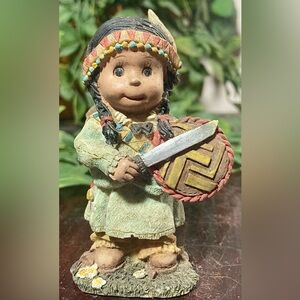 VTG Enesco Native American Girl Figurine 3.5”